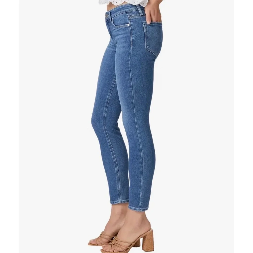 Paige Verdugo Ankle Mid Rise Ultra Skinny Jeans Blue Transcend Vintage Size 34